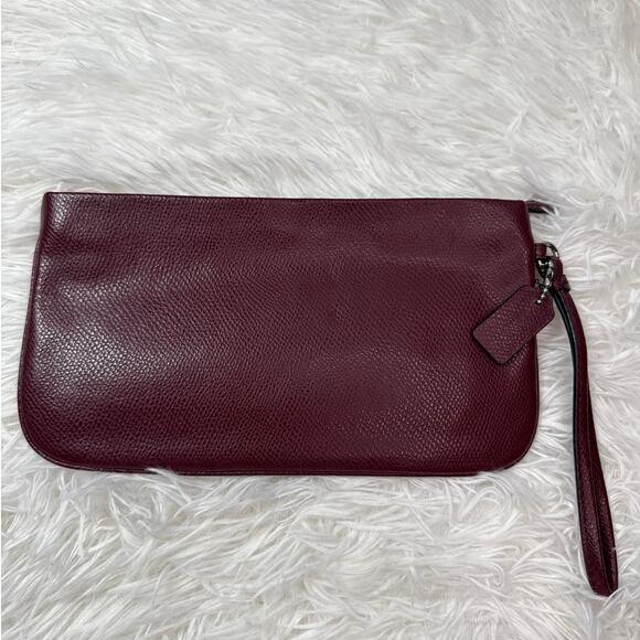 COACH Burgundy Wristlet with card slots - Picture 2 of 10